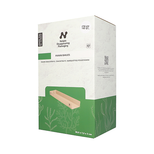 8640 Snacktrays, Pappe "NOTPLA" 3 cm x 7,5 cm x 28,5 cm braun