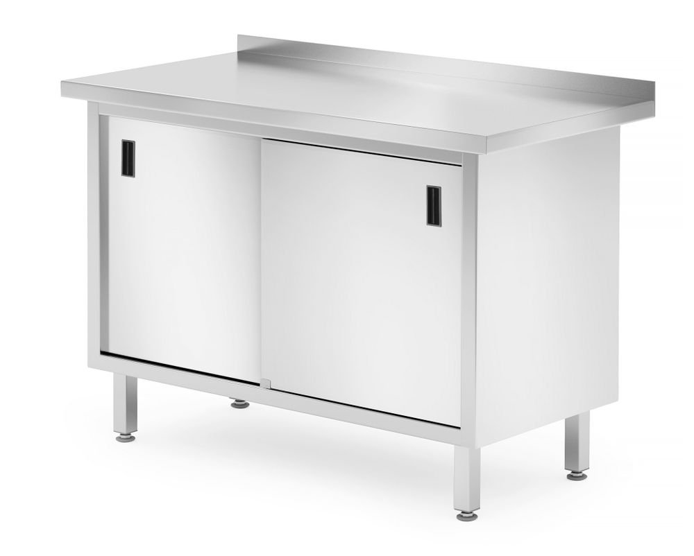 Wandtischschrank mit Schiebetüren – verschweißt, HENDI, Profi Line, 1200x600x(H)850mm