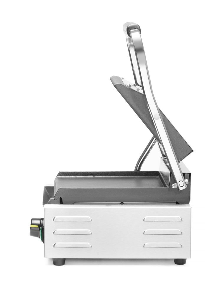Kontaktgrill - Einzelversion, HENDI, oben gerillt, unten glatt, 230V/1800W, 310x400x(H)210mm