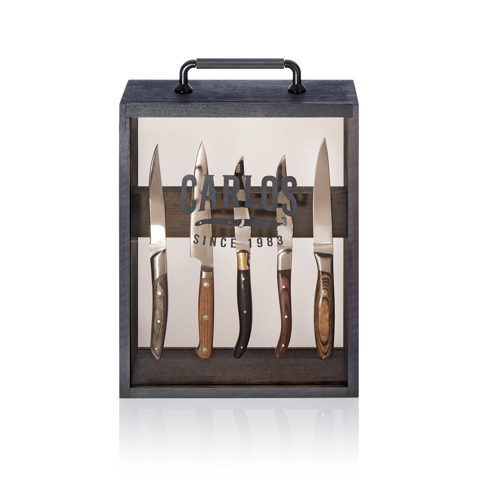 Steakmesser Set CARLOS, mit schwarzem Sandelholzgriff, 24 cm