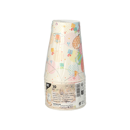 10080 Trinkbecher, Pappe 0,2 l Ø 7 cm · 9,7 cm "Fete"