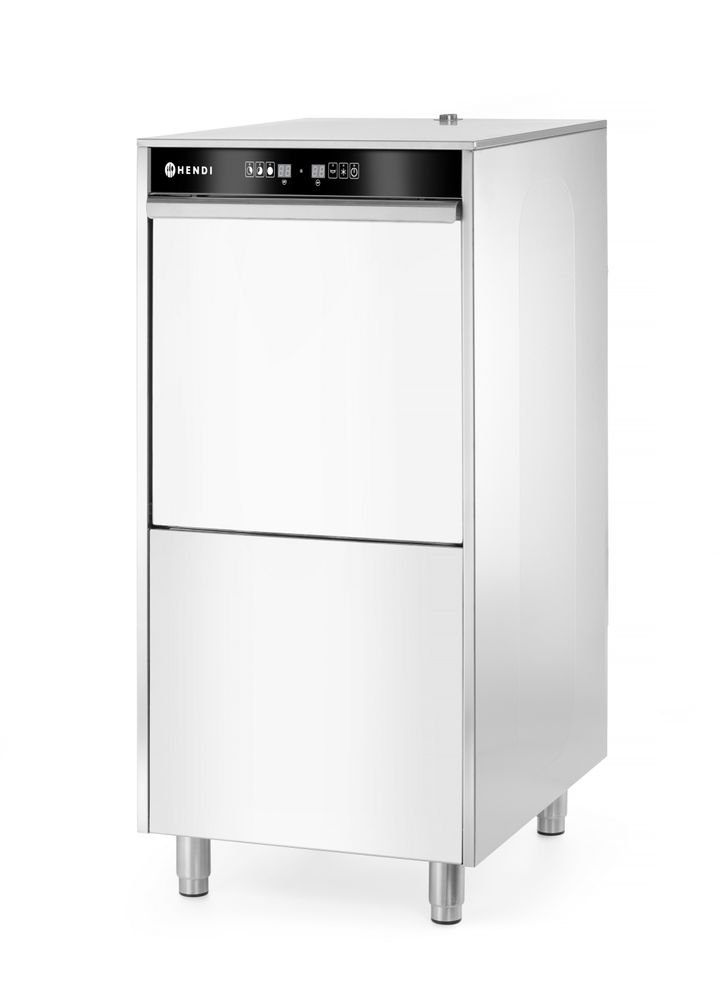 Geschirrspüler 50x60 für Tabletts und Töpfe – elektronisch gesteuert, mit Waschmitteldosiersystem und Ablaufpumpe, HENDI, 400V/7100W, 595x777x(H)1335mm