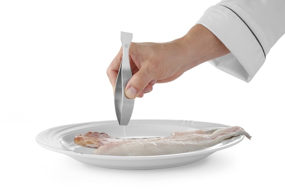 Pinzette für Fischgräten, flacher Kopf, HENDI, (L)130mm