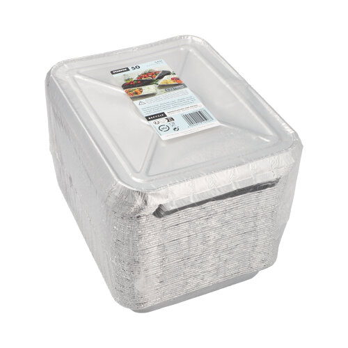 50 Menüschalen + Deckel, Alu 2-geteilt 0,83 l 3 cm x 17,7 cm x 22,5 cm 4800 Menüschalen + Deckel, Alu 2-geteilt 0,83 l 3 cm x 17,7 cm x 22,5 cm
