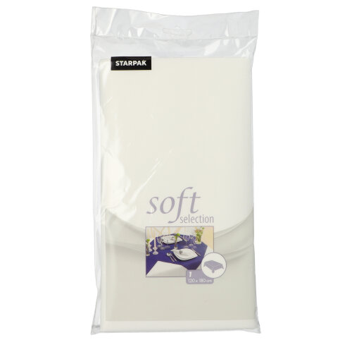 1 Tischdecke, stoffähnlich, Vlies "soft selection" 120 cm x 180 cm weiss 720 Tischdecke, stoffähnlich, Vlies "soft selection" 120 cm x 180 cm weiss