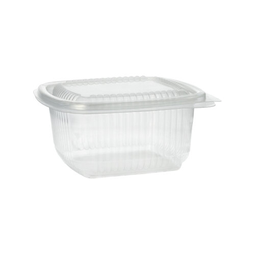 5400 Verpackungsbecher mit Klappdeckeln, PP rechteckig 500 ml 6,3 cm x 12,5 cm x 13,1 cm transparent