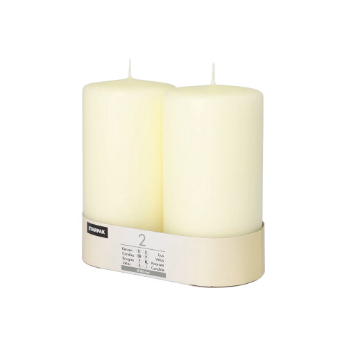 720 Stumpenkerzen Ø 80 mm · 150 mm elfenbein "Ivory" mit Flachkopf