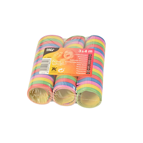 3 Luftschlangen 4 m "Stripes" flammhemmend 2925 Luftschlangen 4 m "Stripes" flammhemmend