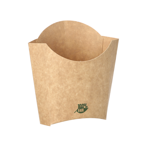 17280 Pommes-Frites-Schütte, Pappe "pure" 11 cm x 11,5 cm x 5,3 cm braun "100% Fair" klein