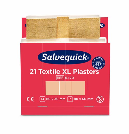 6 Set "Cederroth" Salvequick Textil Pflaster XL (21 Stück) braun , Refill 3300 Set "Cederroth" Salvequick Textil Pflaster XL (21 Stück) braun , Refill
