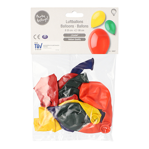 120 Luftballons Ø 25 cm farbig sortiert "Crystal" 33600 Luftballons Ø 25 cm farbig sortiert "Crystal"