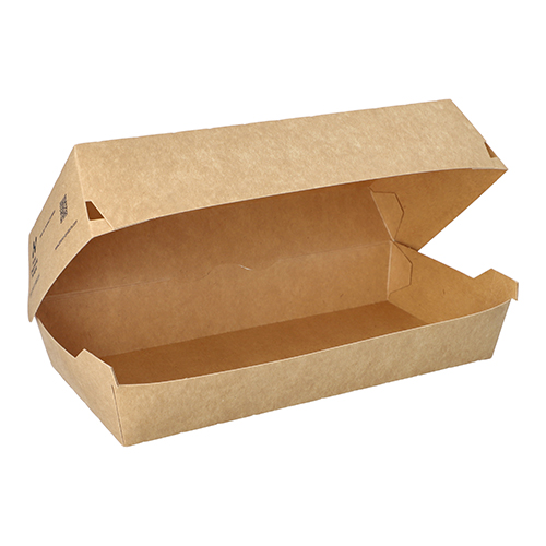 1560 Baguetteboxen, Pappe "NOTPLA" 7,5 cm x 10,7 cm x 22 cm braun