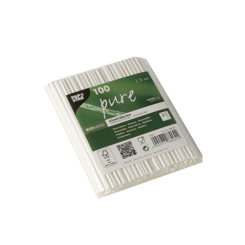 240000 Rührstäbchen, Papier "pure" 11 cm weiss