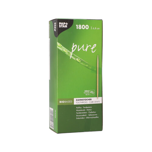 2160000 Zahnstocher, Holz "pure" rund 6,8 cm