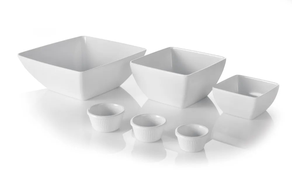 Quadratische Schüssel., Weiß, 130x130x(H)65mm Quadratische Schüssel., Weiß, 130x130x(H)65mm