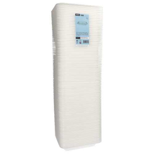 2400 Siegelschalen, XPS 900 ml 4,2 cm x 18,5 cm x 23,5 cm weiss laminiert