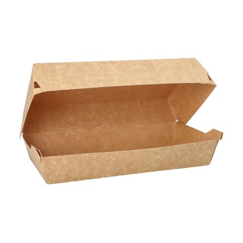 2800 Baguetteboxen, Pappe "pure" 7,5 cm x 10,7 cm x 22 cm braun "100% Fair" groß