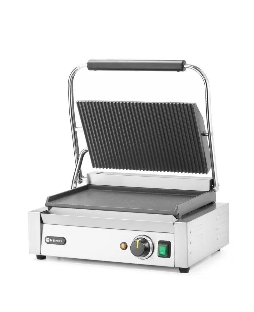 Kontaktgrill - Panini, oben gerillt, unten glatt, 230V/2200W, 430x375x(H)216mm Kontaktgrill - Panini, oben gerillt, unten glatt, 230V/2200W, 430x375x(H)216mm