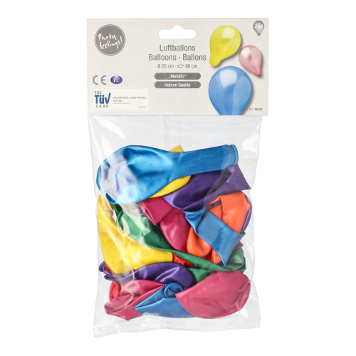300 Luftballons Ø 25 cm farbig sortiert "Metallic" 48000 Luftballons Ø 25 cm farbig sortiert "Metallic"
