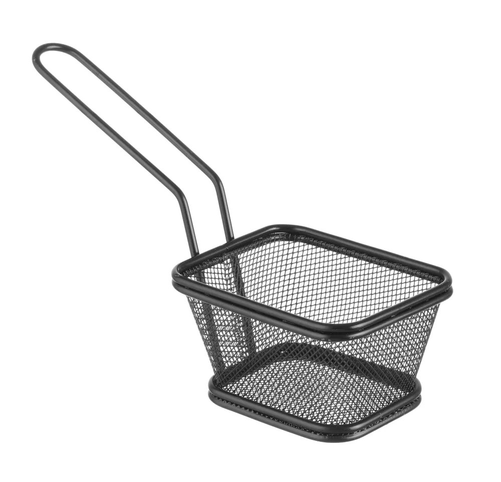 Miniatur-Frittierkörbe stapelbar, schwarz, 105x90x(H)60mm Miniatur-Frittierkörbe stapelbar, schwarz, 105x90x(H)60mm