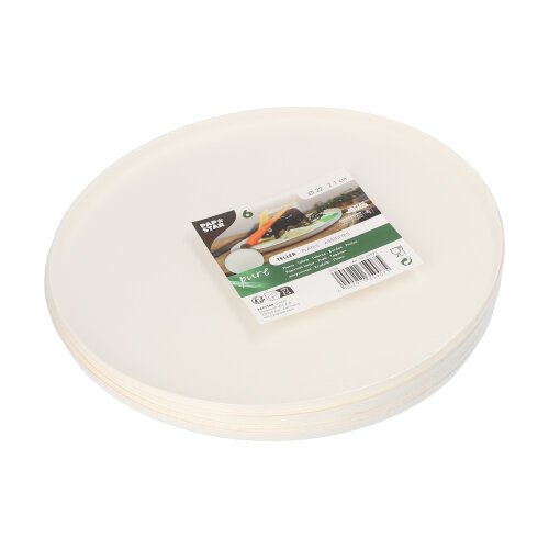 3360 Teller Zuckerrohr "pure" rund Ø 22 cm · 1 cm weiss "Cella"