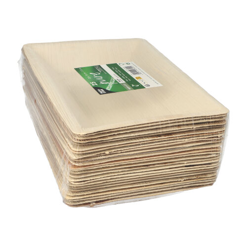 4000 Teller Palmblatt "pure" eckig 3 cm x 23 cm x 16 cm natur