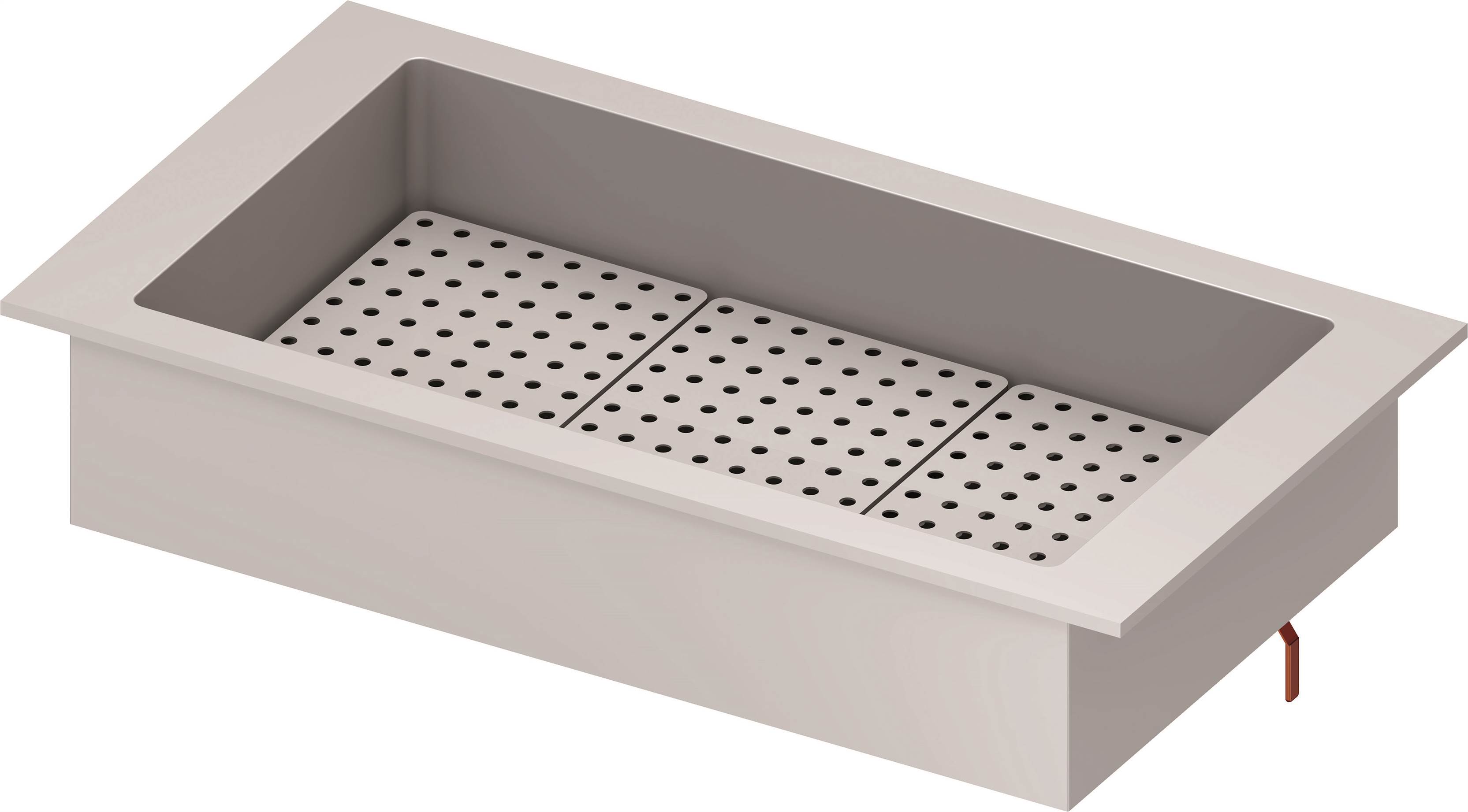 Eiswanne "Drop-In" 3x GN1/1 1155x620x210 mm Edelstahlabdeckung Eiswanne "Drop-In" 3x GN1/1 1155x620x210 mm Edelstahlabdeckung