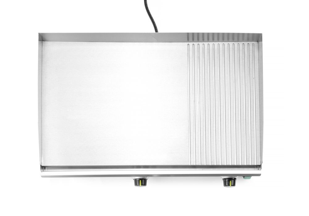 Grillplatte 1/3 gerillt, HENDI, Kitchen Line, 220-240V/3500W, 697x474x(H)241mm