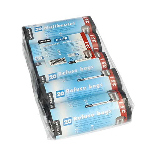 22500 Müllbeutel, HDPE 35 l 69 cm x 55 cm schwarz