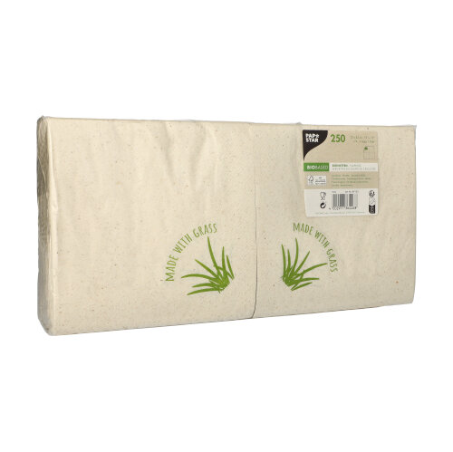 250 Servietten, 2-lagig 1/4-Falz 33 cm x 33 cm natur mit Grasanteil 30000 Servietten, 2-lagig 1/4-Falz 33 cm x 33 cm natur mit Grasanteil