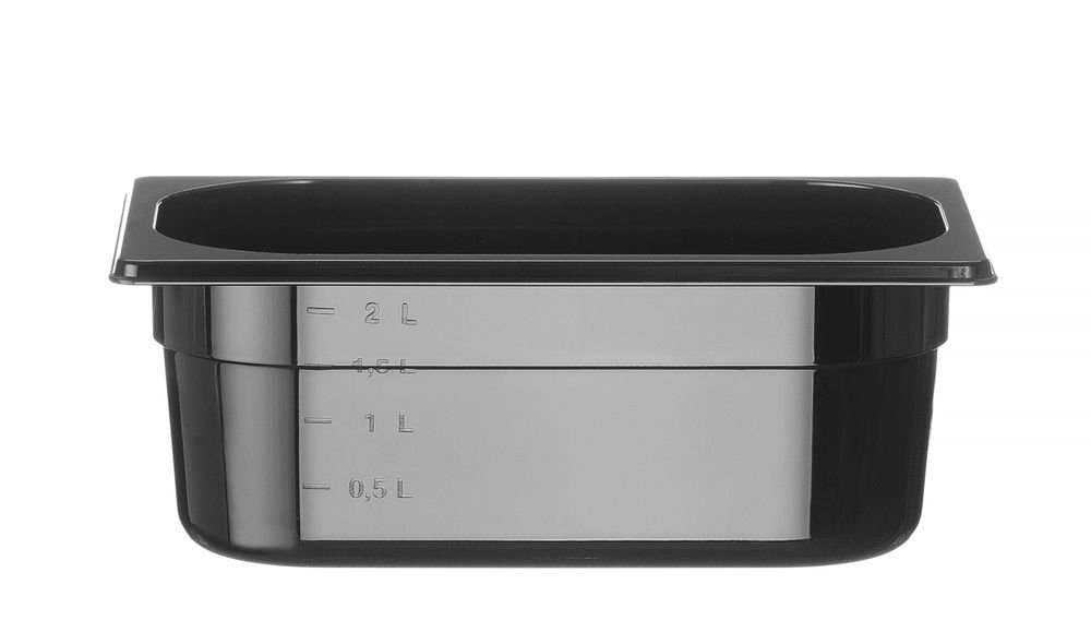 Gastronorm-Behälter 1/4, HENDI, Profi Line, GN 1/4, 2,8L, Schwarz, 265x162x(H)100mm