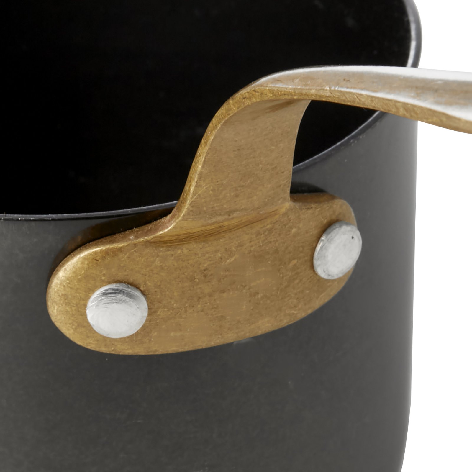 Serviertopf STEEL & STYLE, mit Messinggriff, 280 ml, Ø 9 cm, schwarz, Messing, PVD, Chromnickelstahl