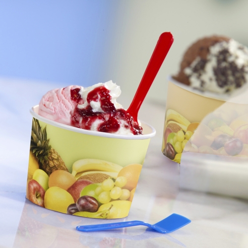 7000 Eisbecher, Pappe rund 500 ml Ø 11 cm · 8,3 cm "Früchte"