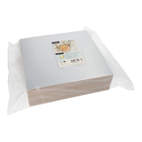 2550 Tortenplatten eckig 0,3 cm x 28 cm x 28 cm gold/silber