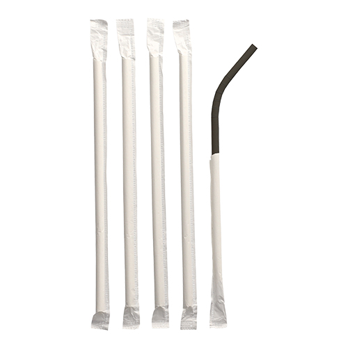 100 Trinkhalme, flexibel, Papier Ø 6 mm · 20 cm schwarz einzeln gehüllt 75000 Trinkhalme, flexibel, Papier Ø 6 mm · 20 cm schwarz einzeln gehüllt