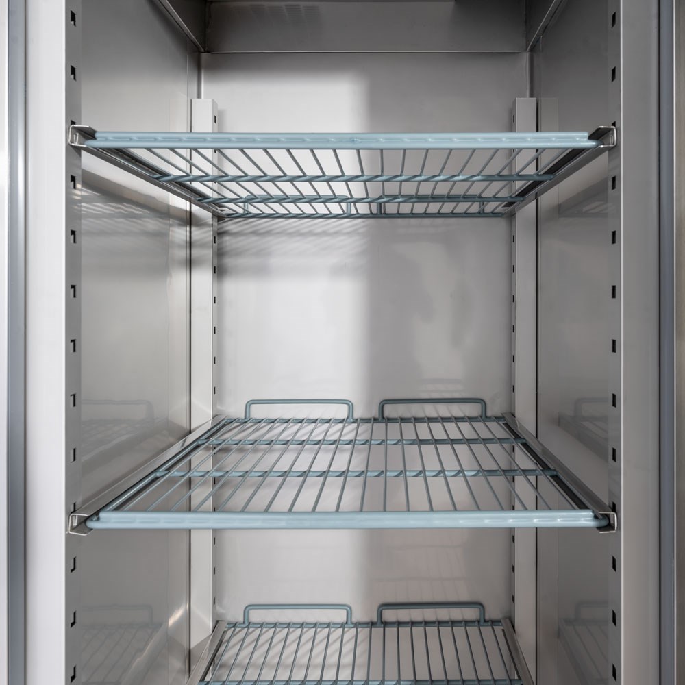 Edelstahl-Tiefkühlschrank, GN 2/1, 740x830x2010 mm (BxTxH), 0,48 kW