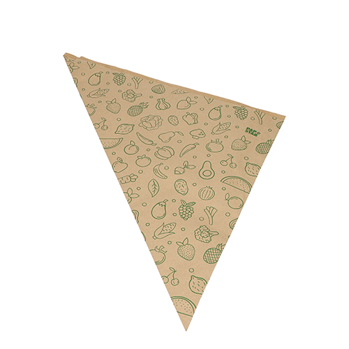 42000 Spitztüten, Kraftpapier 48 cm x 34 cm x 34 cm braun "Fruits & Vegs" Füllinhalt 1000 g