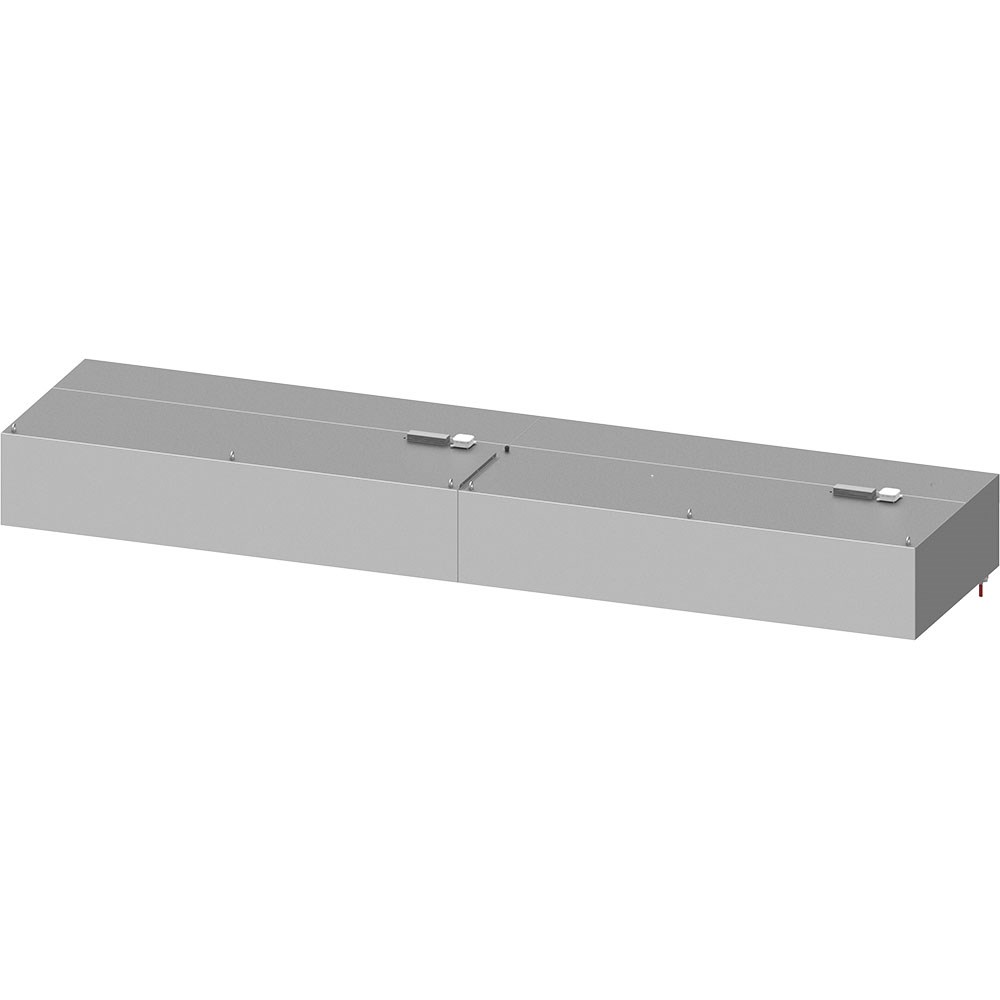Induktions-Wandhaube "Basic Line", Kastenform 4000 mm x 1100 mm mit Flammschutzfilter Typ B