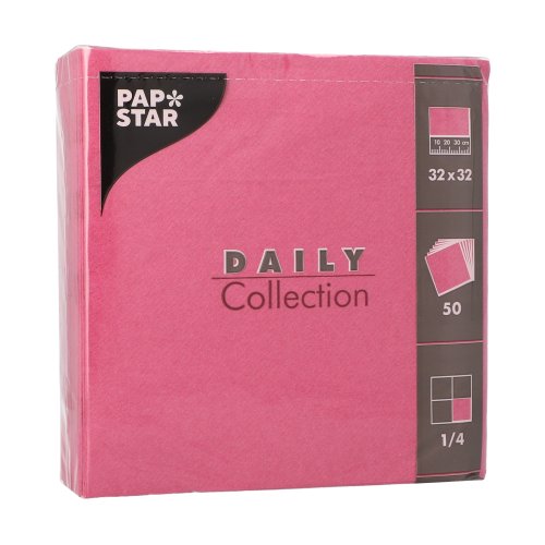 50 Servietten "DAILY Collection" 1/4-Falz 32 cm x 32 cm fuchsia 25200 Servietten "DAILY Collection" 1/4-Falz 32 cm x 32 cm fuchsia