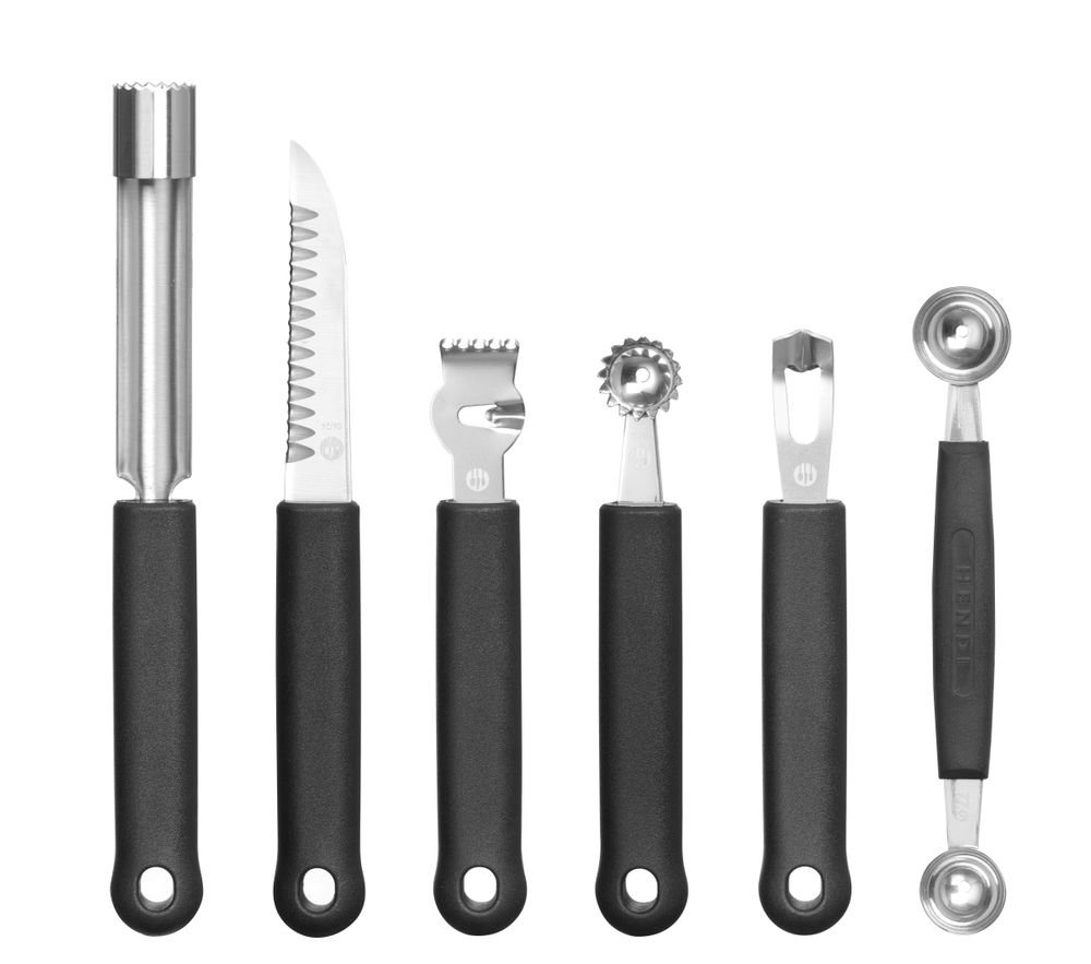 Dekoriermesserset - 6-teilig, HENDI, Schwarz, 280x100x(H)50mm