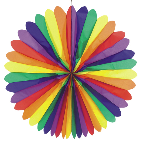 3 Dekofächer Ø 120 cm "Rainbow" schwer entflammbar