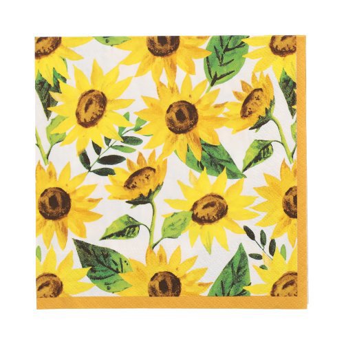 22800 Servietten, 3-lagig 1/4-Falz 33 cm x 33 cm "Sunflowers"