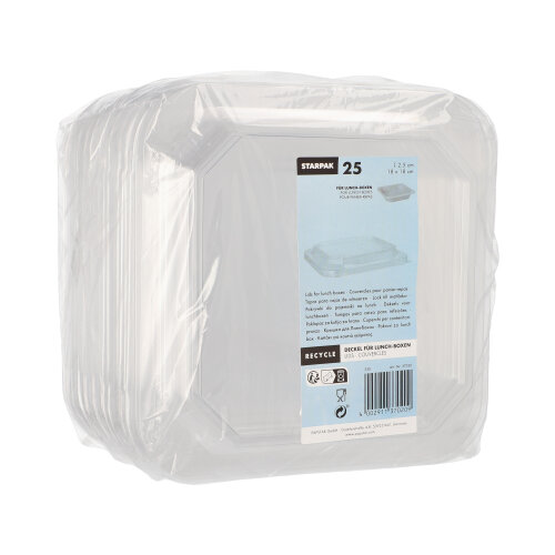 3500 Deckel für Lunchboxen PET eckig 2,5 cm x 18 cm x 18 cm transparent