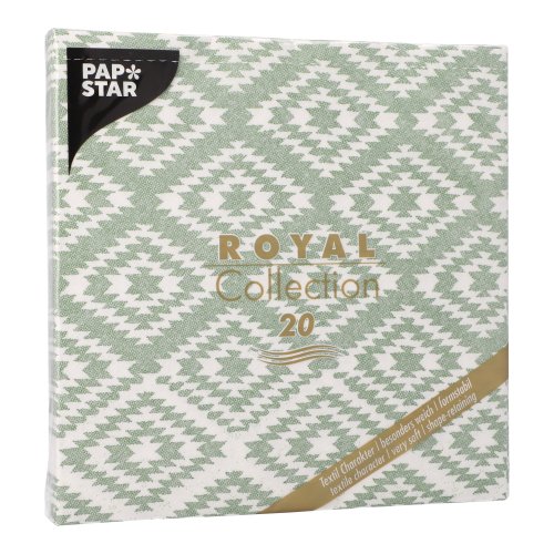 12000 Servietten "ROYAL Collection" 1/4-Falz 40 cm x 40 cm dunkelgrün "Ethnic Look"