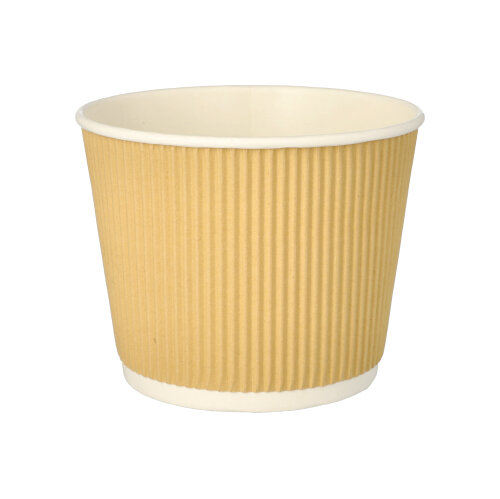 2000 Suppenbecher, Pappe rund 998 ml Ø 13,5 cm · 10,8 cm braun/weiss Ripple Wall