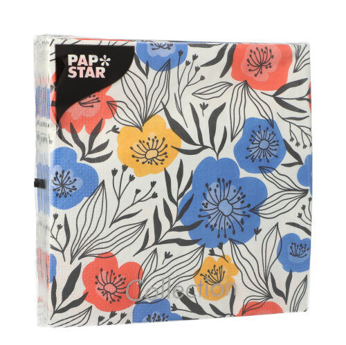 22800 Servietten, 3-lagig 1/4-Falz 33 cm x 33 cm "Flowerfield"