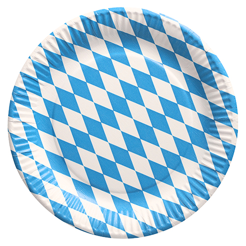 500 Teller, Pappe rund Ø 23 cm "Bayrisch Blau" 20000 Teller, Pappe rund Ø 23 cm "Bayrisch Blau"