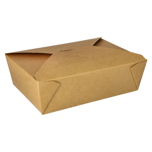 2100 Lunchboxen, Pappe "pure" 2000 ml 6,4 cm x 14 cm x 19,7 cm braun