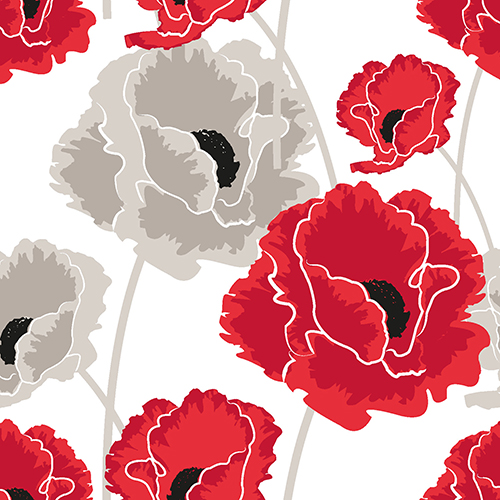 15000 Servietten, 3-lagig 1/4-Falz 40 cm x 40 cm "Poppy"