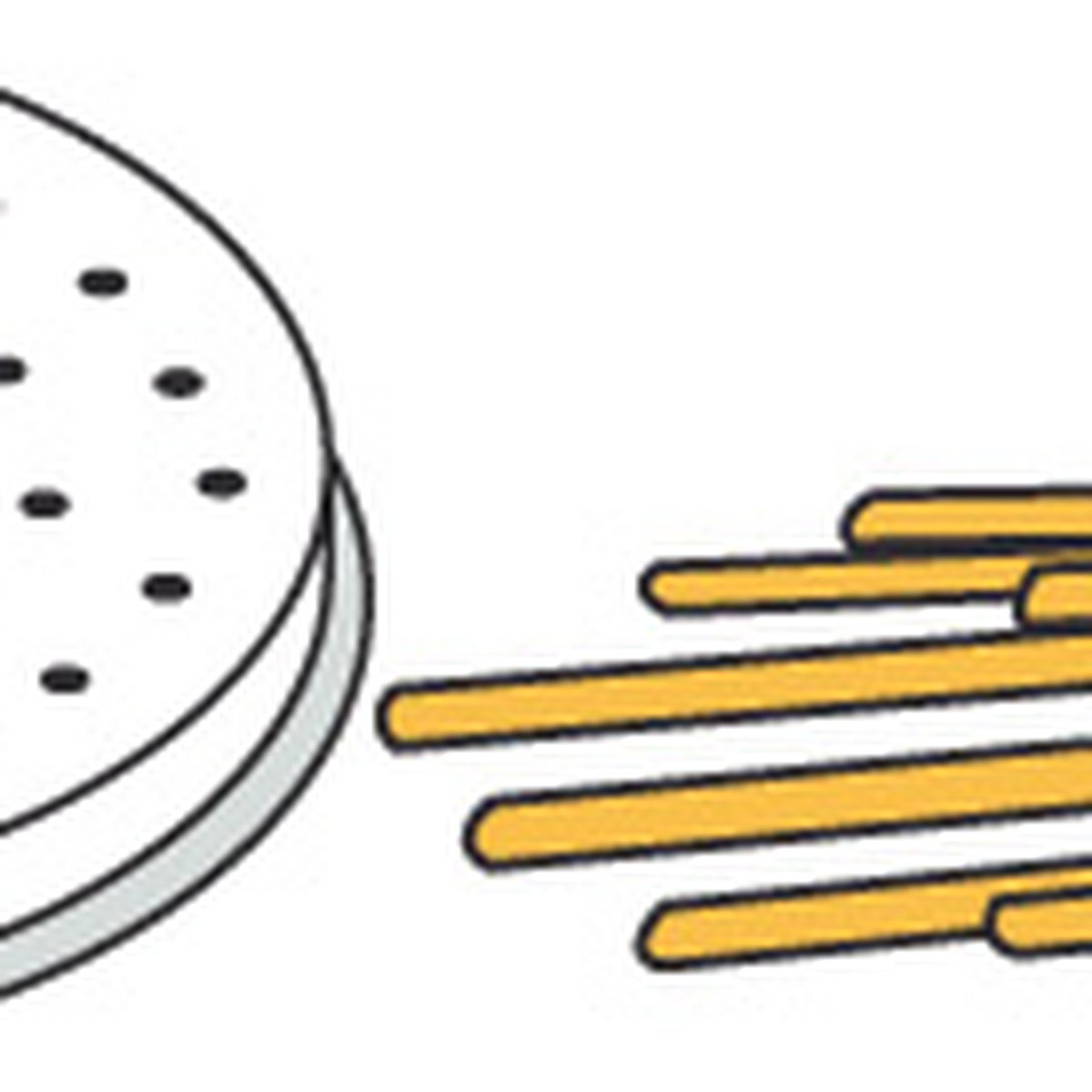 Pasta-Scheibe Ø 50 mm Spaghetti für MPF 1,5 Pasta-Scheibe Ø 57 mm Spaghetti für MPF 2,5 und MPF 4
